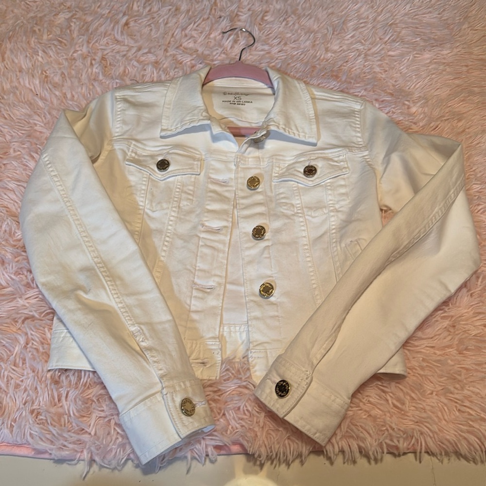 Lilly Pulitzer white denim jacket